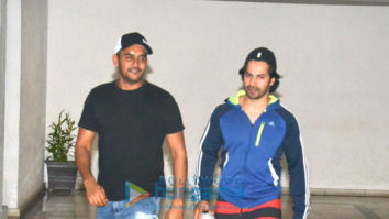 Varun Dhawan, Ayan Mukerji and Shashank Khaitan snapped at Karan Johar’s residence in Bandra