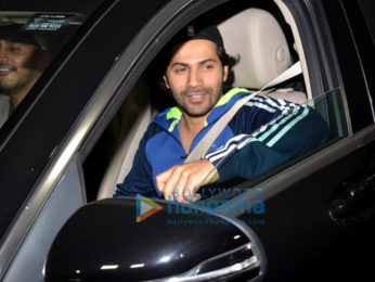 Varun Dhawan, Ayan Mukerji and Shashank Khaitan snapped at Karan Johar's residence in Bandra