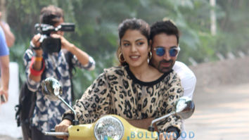 Varun Mitra and Rhea Chakraborty snapped promoting their film Jalebi