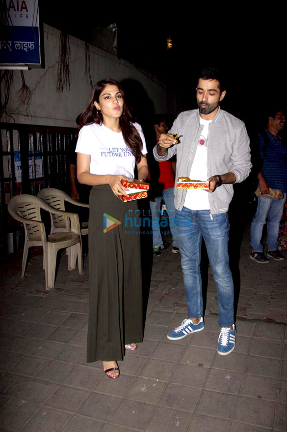 varun mitra and rhea chakraborty spotted at vishesh flims office promoting their film jalebi 1