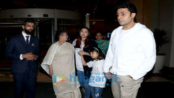 Aishwarya Rai Bachchan, Abhishek Bachchan, Amitabh Bachchan and Parineeti Chopra snapped in Juhu