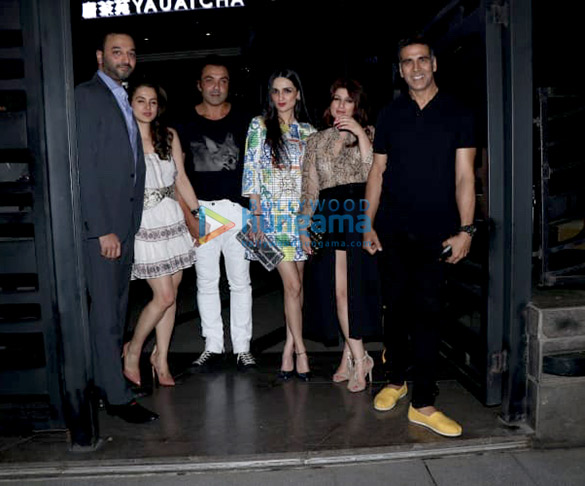 Akshay Kumar, Twinkle Khanna and Bobby Deol snapped at Yauatcha in BKC Akshay Kumar, Twinkle Khanna and Bobby Deol snapped at Yauatcha in BKC