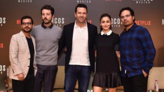 Alia Bhatt, Shakun Batra in the panel discussion with NARCOS cast Michael Pena & Diego Luna