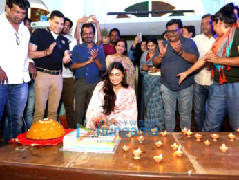 Athiya Shetty celebrating her birthday with the cast & crew of 'Motichoor Chaknachoor' in Bhopal