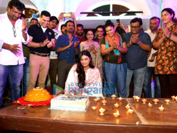 Athiya Shetty celebrating her birthday with the cast & crew of 'Motichoor Chaknachoor' in Bhopal
