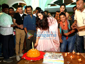 Athiya Shetty celebrating her birthday with the cast & crew of 'Motichoor Chaknachoor' in Bhopal