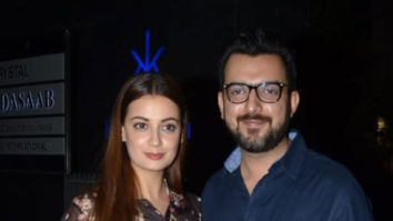 Dia Mirza snapped with her husband at Hakkasan in Bandra