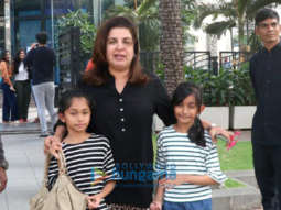 Farah Khan snapped with her kids at Yauatcha in BKC