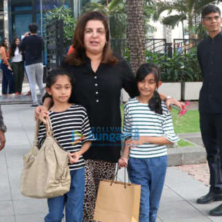 Farah Khan snapped with her kids at Yauatcha in BKC