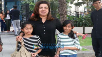 Farah Khan snapped with her kids at Yauatcha in BKC