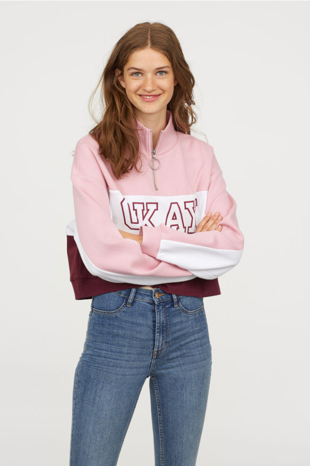 H&M Colourblocked OKAY Sweatshirt (2)