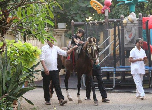 Jr. Nawab Taimur Ali Khan rides a pony displaying peak royal traits, gives us a CUTE ATTACK (see pics)
