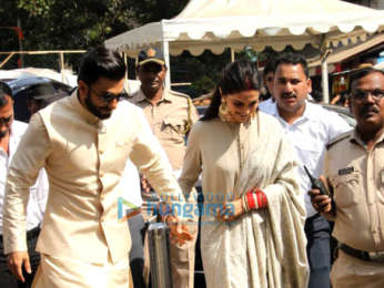 Newlyweds Ranveer Singh and Deepika Padukone snapped at Siddhivinayak temple