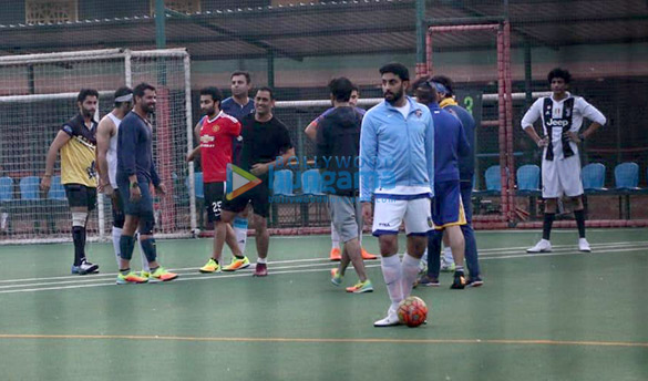 ranbir kapoor abhishek bachchan and others snapped during a football match 2 2