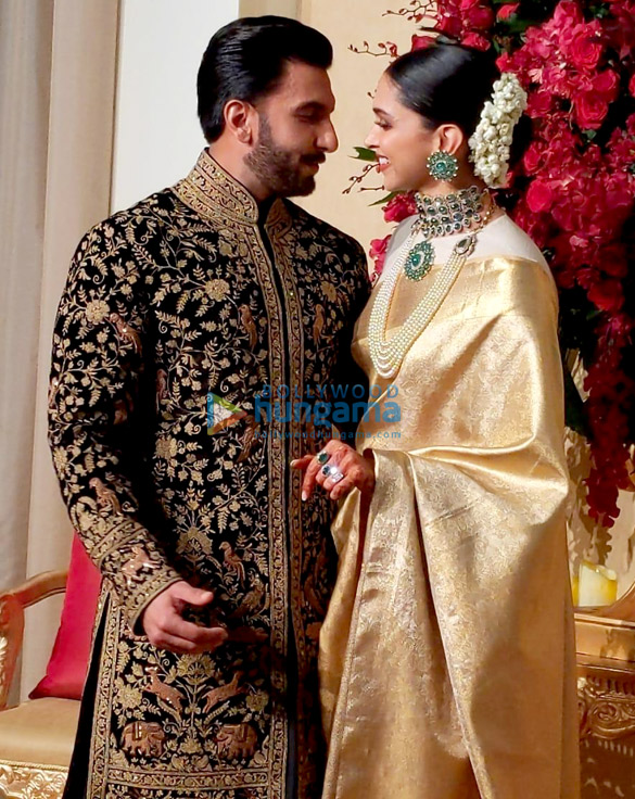 ranveer singh and deepika padukone arrive at their bengaluru wedding reception 1