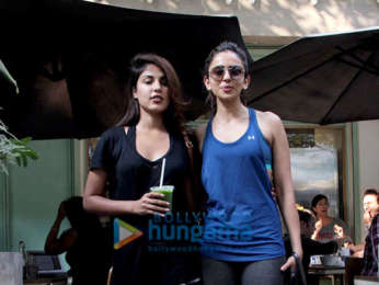 Rhea Chakraborty and Rakul Preet Singh spotted at Kitchen Garden