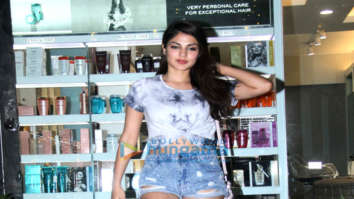 Rhea Chakraborty snapped outside a spa in Bandra