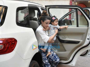 Soha Ali Khan and Inaaya Naumi Kemmu spotted at a play school in Bandra