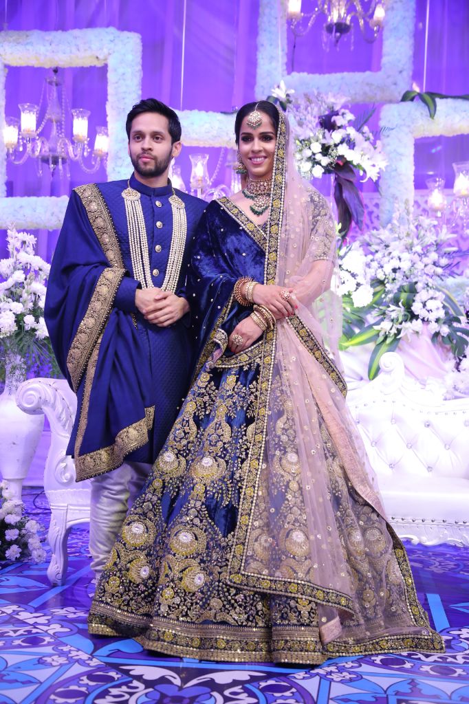 celebs grace saina nehwals wedding reception 1