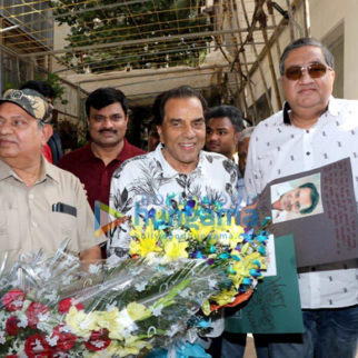 Dharmendra snapped on his birthday at Sunny Super Sound in Juhu
