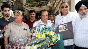 Dharmendra snapped on his birthday at Sunny Super Sound in Juhu