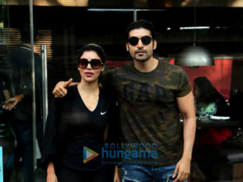 Gurmeet Choudhary and his wife Debina Choudhary spotted at Silver Beach Cafe in Juhu