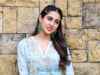 Sara Ali Khan snapped during media interactions for Kedarnath at JW Marriott in Juhu
