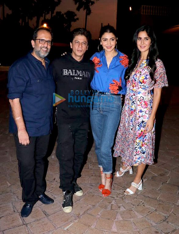 Shah Rukh Khan, Anushka Sharma, Katrina Kaif and Aanand L Rai snapped during Zero promotions at Taj Lands End, Bandra Shah Rukh Khan, Anushka Sharma, Katrina Kaif and Aanand L Rai snapped during Zero promotions at Taj Lands End, Bandra