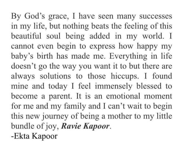CONGRATULATIONS! Ekta Kapoor becomes a MOTHER via surrogacy (Details inside)