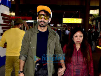 Anupam Kher, Aparikshit Khurana and family snapped at the airport