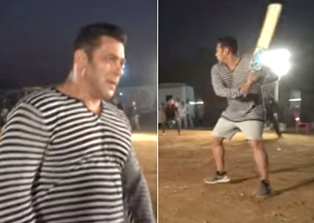 Bharat Salman Khan enjoys a game of cricket while shooting the film