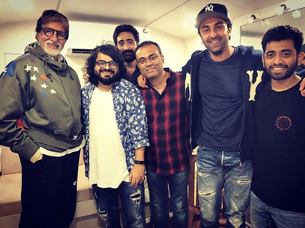 Brahmastra duo Ranbir Kapoor and Amitabh Bachchan reunite in this happy picture with music composer Pritam