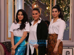 Janhvi Kapoor, Khushi Kapoor and Neha Dhupia snapped on sets of the Vogue BFFs Show
