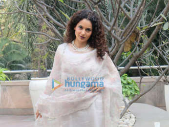 Kangana Ranaut snapped during interviews of Manikarnika - The Queen Of Jhansi at Novotel, Juhu