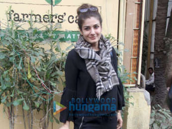 Raveena Tandon snapped at Farmers’ Cafe in Bandra
