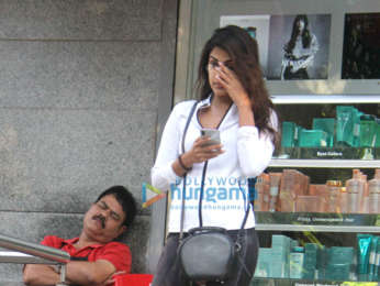 Rhea Chakraborty snapped at a salon in Bandra