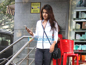 Rhea Chakraborty snapped at a salon in Bandra