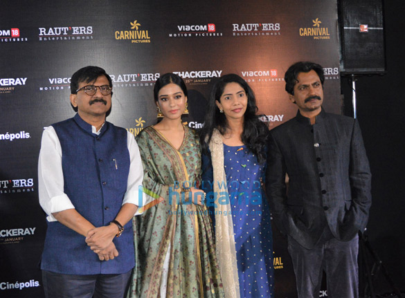 Sanjay Raut, Nawazuddin Siddiqui and Amrita Rao snapped at press conference in Lucknow for ‘Thackeray’ promotions
