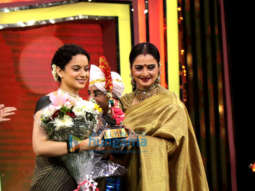 Sara Ali Khan, Kangana Ranaut, Rekha and others grace the Maharashtra ceremony