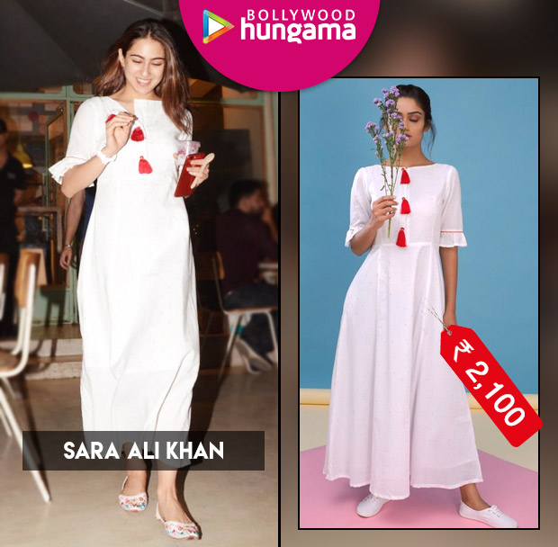 Sara Ali Khan in INR 2,100 white gown with red tassels from Spring Diaries Store (5)