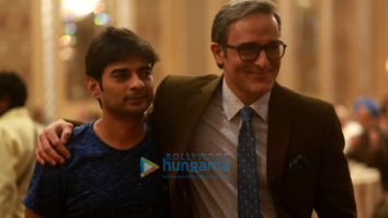 on the sets of the movie The Accidental Prime Minister