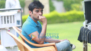 on the sets of the movie The Accidental Prime Minister