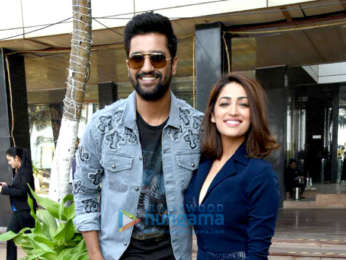 Vicky Kaushal, Mohit Raina and Yami Gautam snapped during media interactions for their film URI: The Surgical Strike