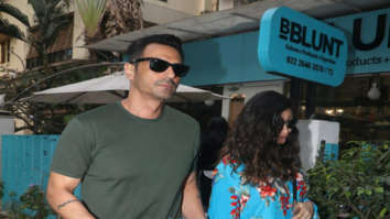 Arjun Rampal and Gabriella Demetriades spotted at BBlunt salon in Khar