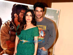Bhumi Pednekar and Sushant Singh Rajput snapped during media interactions for their film Sonchiriya