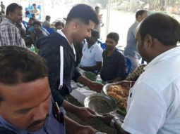 South superstar Suriya serves biryani for the entire crew on the sets of the Mohanlal starrer Kaappaan