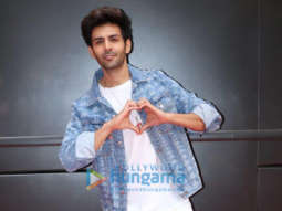 Kartik Aaryan and Jacqueline Fernandez snapped with Neha Dhupia on the sets of BFFs with Vogue season 3