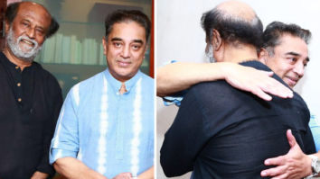 Rajinikanth and Kamal Haasan hug it out in this picture and it makes us wish if they would collaborate soon!