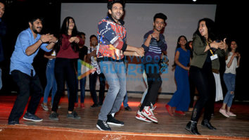 Kartik Aaryan snapped promoting his film Luka Chuppi at National College