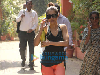 Malaika Arora spotted outside the gym in Bandra